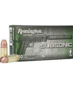 Remington Subsonic 9mm Luger 147gr Flat Nose Enclosed Base Centerfire Handgun Ammo - 50 Rounds